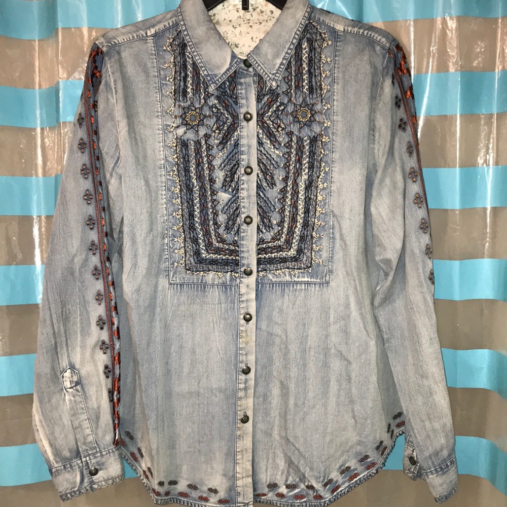 Jean button down long sleeve
